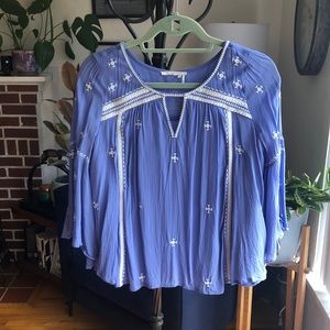Anthropologie Blouse With Bell Sleeves